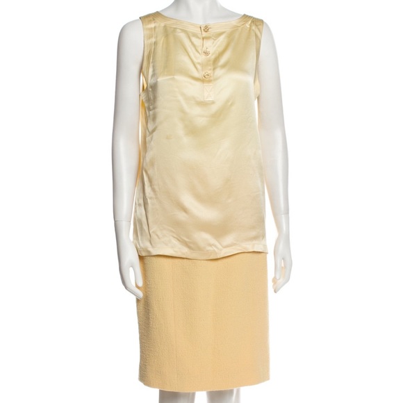 Chanel Wool Blazer Tweed Jacket n top/skirt 3 pc set! Pristine Like New! size M - Picture 3 of 7